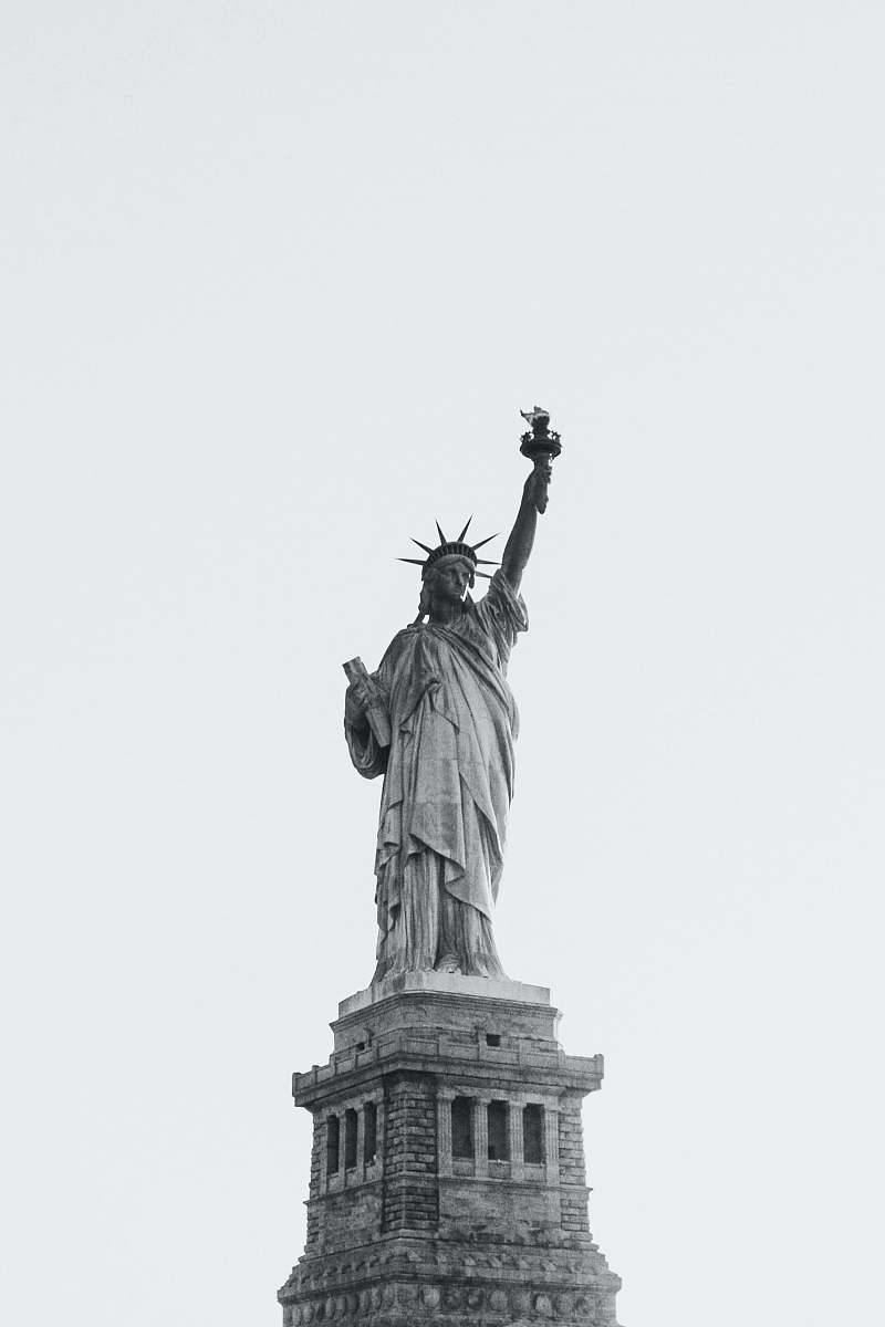 united states Statue of Liberty black-and-white